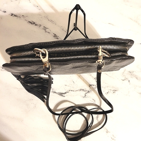 HOBO The Original Black Distressed Leather Crossbody Bag + Clutch + Wallet - Picture 3 of 10